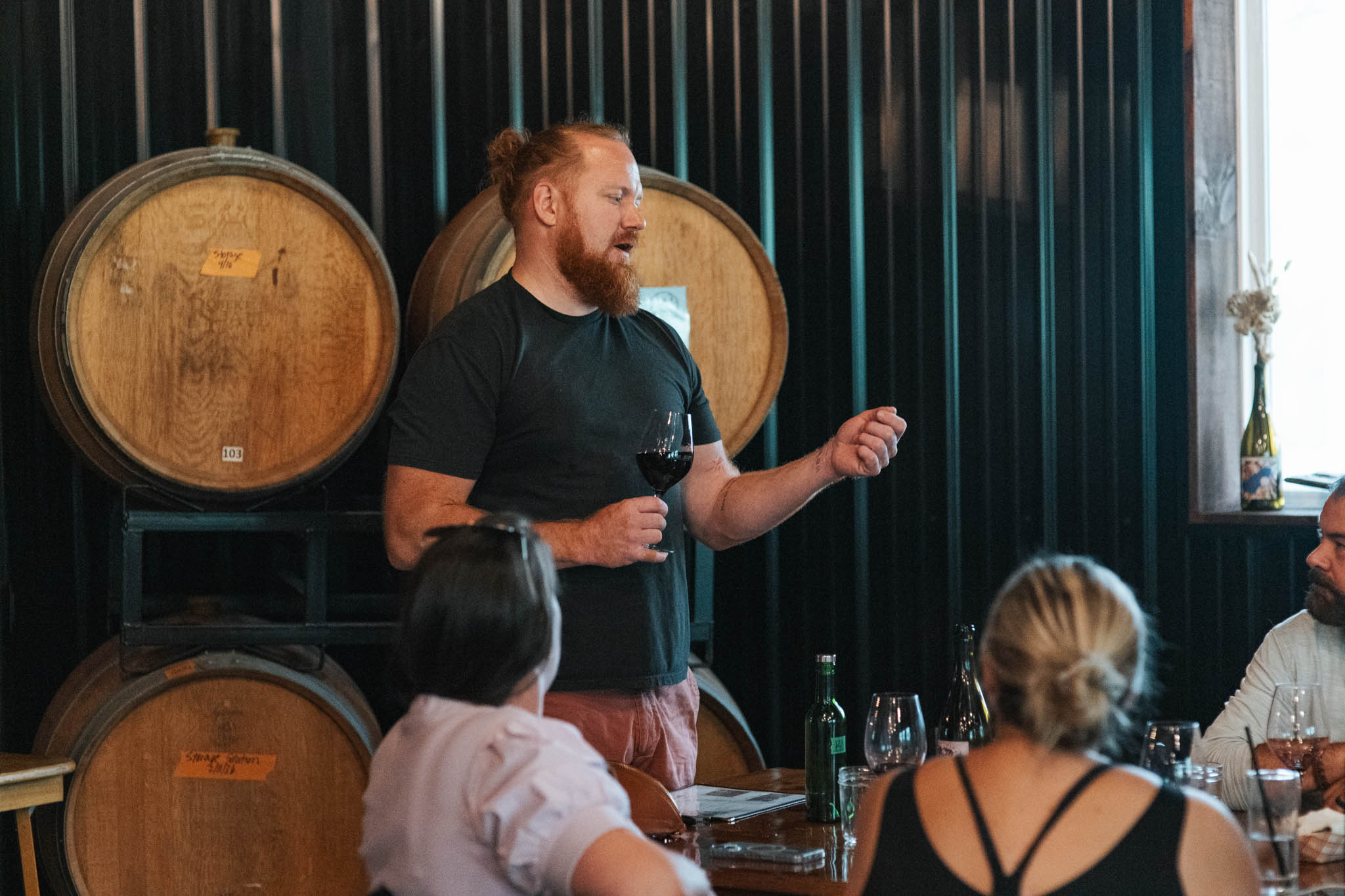 Cellar Beast winemaker talking through the wines during a guided tasting